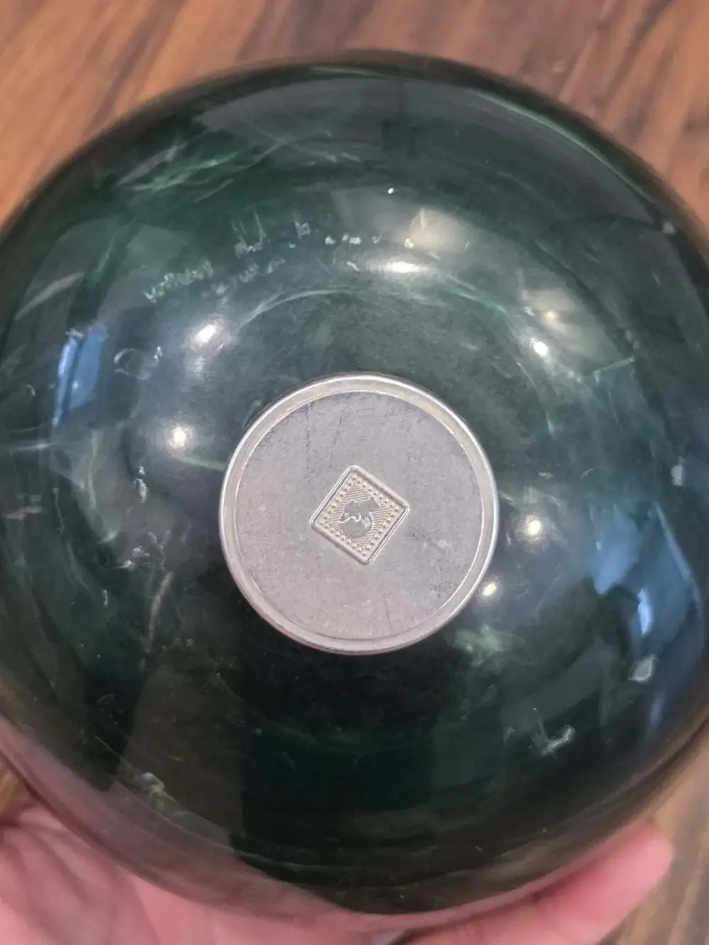 Vintage Revlon Moon Drops Powder Jar Green Lucite Vanity Container Empty
